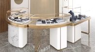 Luxurious curved marble jewelry cabinet with electronic locks for jewellery exhibition
